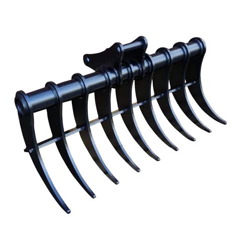 compact excavator rake attachment|clearing rakes for excavators.